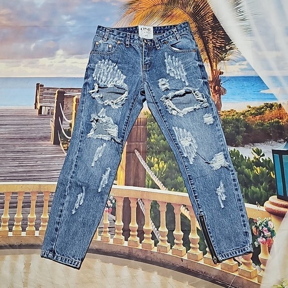 One Teaspoon Trashed Free Birds Jeans Size 24 - Picture 3 of 8